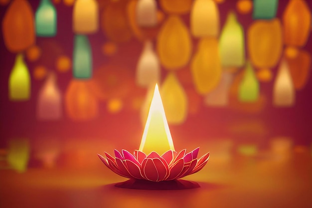 Diwali festival of lights holiday background Ai generated art