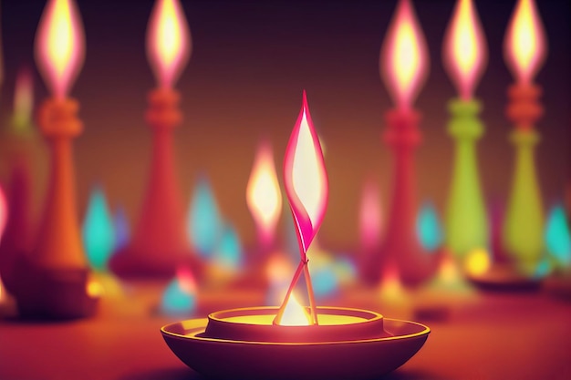 Diwali festival of lights holiday background Ai generated art