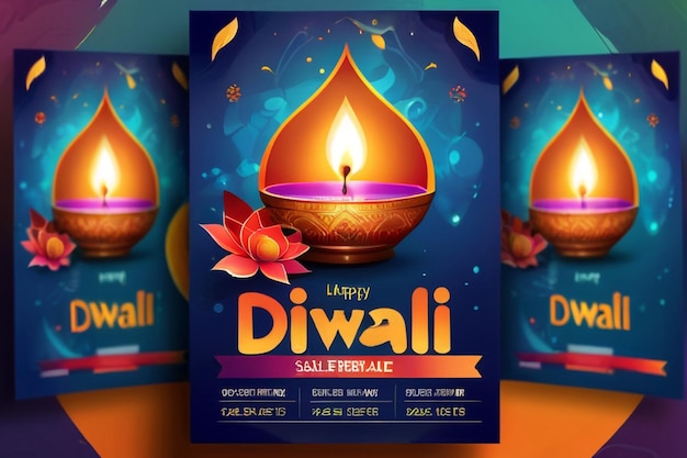 Diwali Festival Sale Poster Flyer Layout Template a4 Size