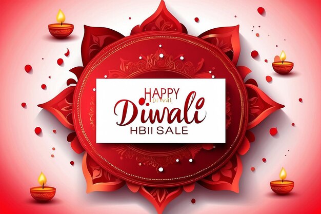 Photo diwali holiday big sale bright red background for business promotion vector illustration