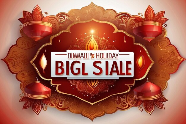 Photo diwali holiday big sale bright red background for business promotion vector illustration