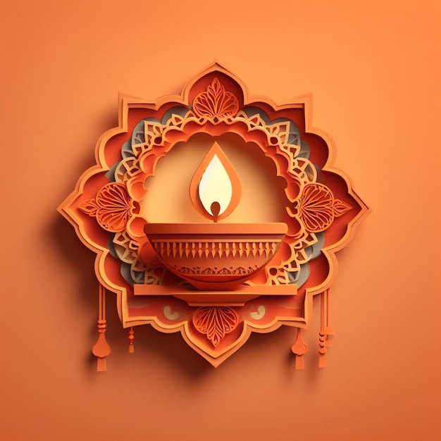 Diwali paper cut wall showpiece AI design