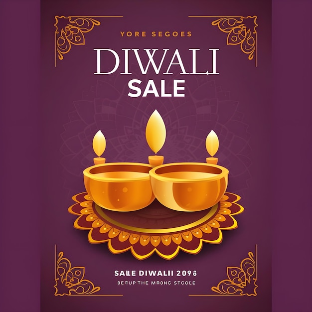 Photo diwali sale poster template