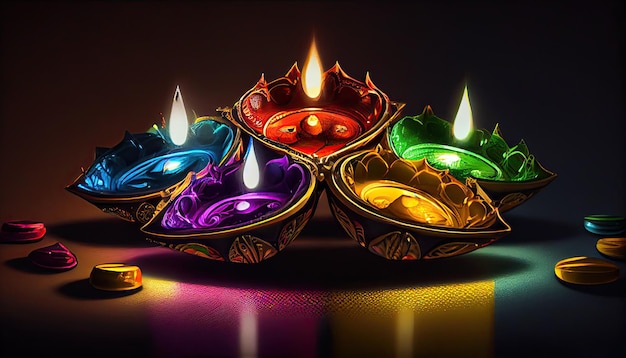 Diwali the triumph of light and kindness Hindu festival of lights celebration Diya oil lamps 24th October