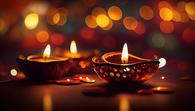 Diwali the triumph of light and kindness Hindu festival of lights celebration Diya oil lamps 24th October