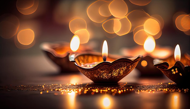 Diwali the triumph of light and kindness Hindu festival of lights celebration Diya oil lamps 24th October