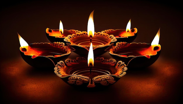 Diwali the triumph of light and kindness Hindu festival of lights celebration Diya oil lamps 24th October