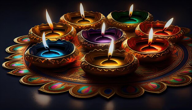 Diwali the triumph of light and kindness Hindu festival of lights celebration Diya oil lamps 24th October