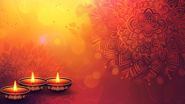 diwali vector with light festive golden background with mandala diwali background for greeting card