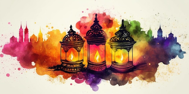 diwali watercolor background