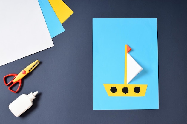 DIY a boat with your own hands from colored paper Stepbystep photo instruction Step 4