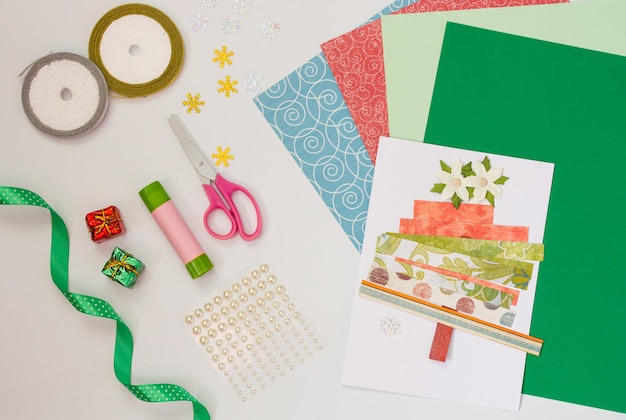 Photo diy instruction of new years christmas card with their own hands do it yourself with the baby