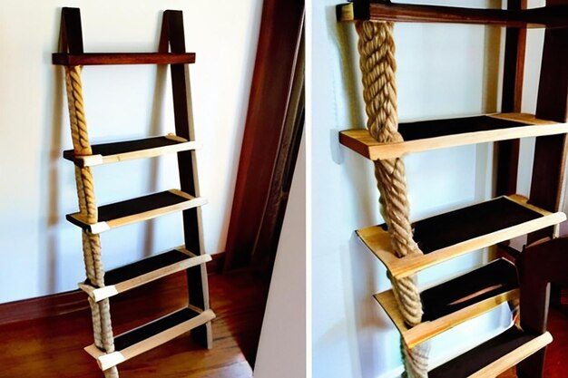 DIY Rope Ladder Bookshelf