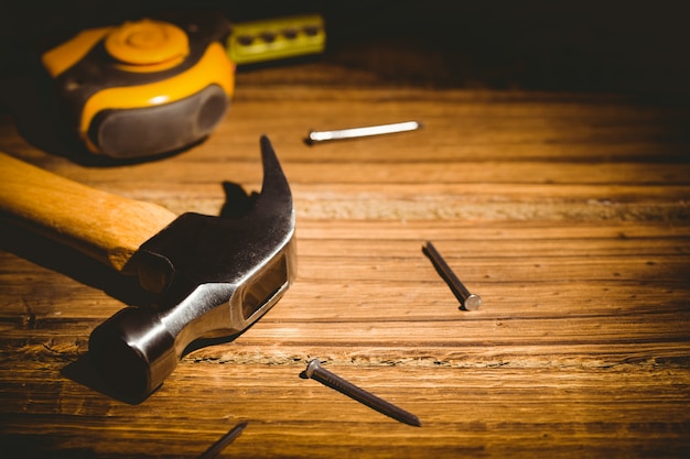 DIY tools laid out on table