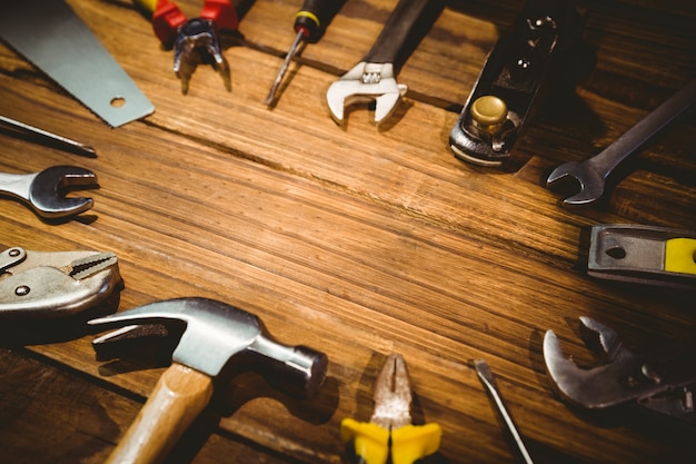 DIY tools laid out on table