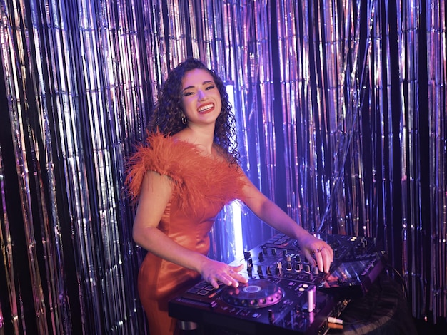 DJ girl at party