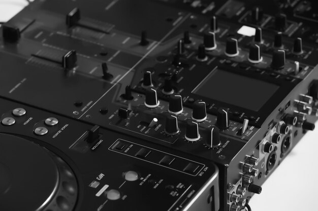 DJ mixer closeup