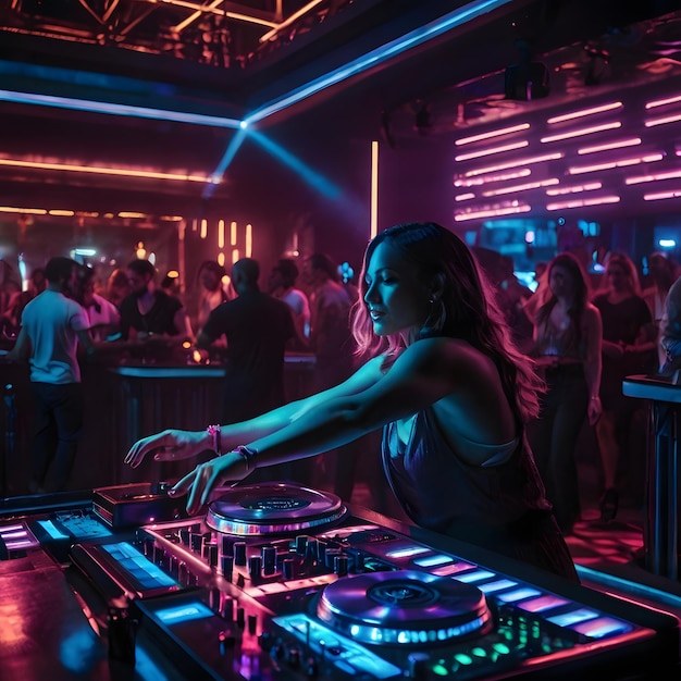 a djs dj is shown in a nightclub