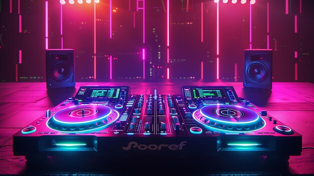 a djs djs dj set is shown in a club