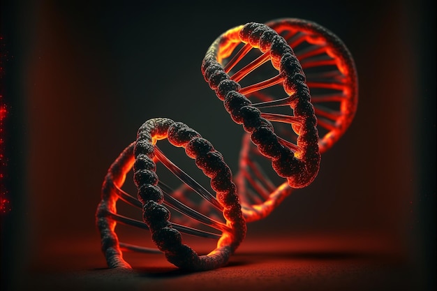 DNA Futuristic digital background Abstract background for Science and technology Abstract 3d polygonal wireframe DNA molecule helix spiral Genetic mutation