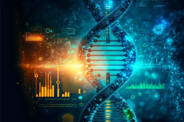 DNA and genetics research concept DNA molecule