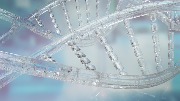 The  dna image  background for sci or medical concept 3d rendering