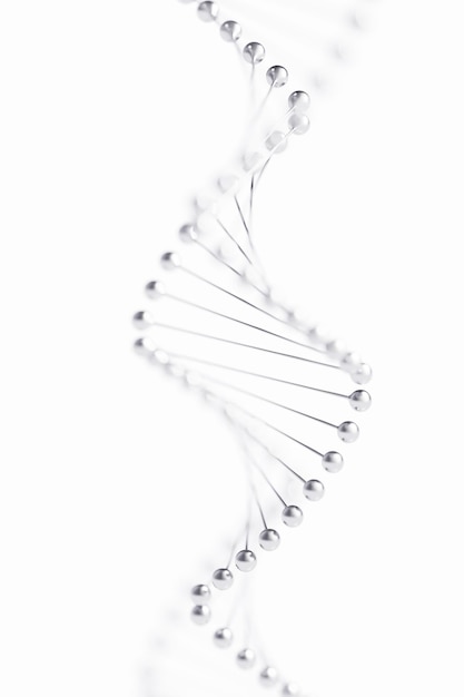 DNA model isolated on white background 3d Illustration