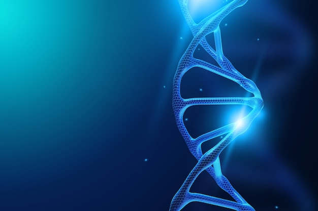 DNA molecule on a blue background