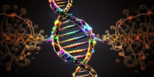 DNA molecule double helix in colorful