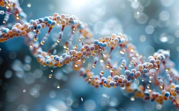 DNA molecules are illustrated in double helix