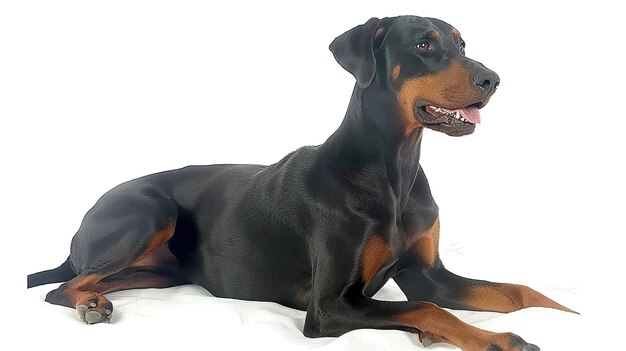 Photo doberman dog isolated on white background