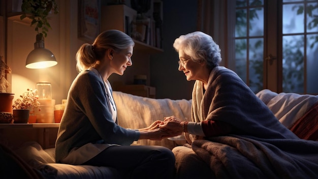 Doctor Attends to Elderly Patient in Medical Examination