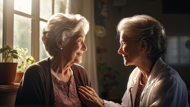 Doctor Attends to Elderly Patient in Medical Examination