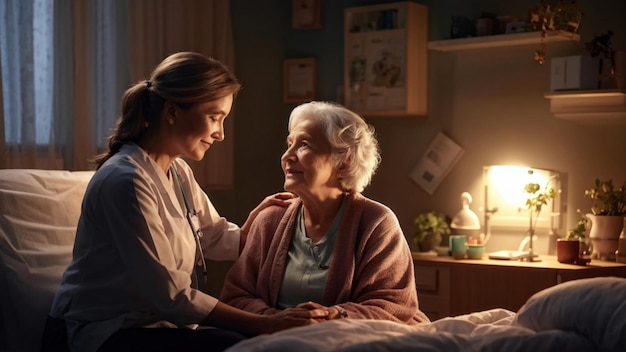 Doctor Attends to Elderly Patient in Medical Examination