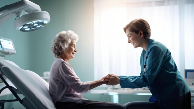 Doctor Attends to Elderly Patient in Medical Examination