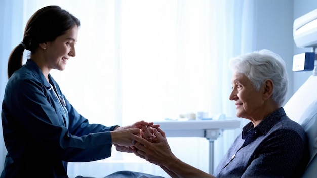 Doctor Attends to Elderly Patient in Medical Examination