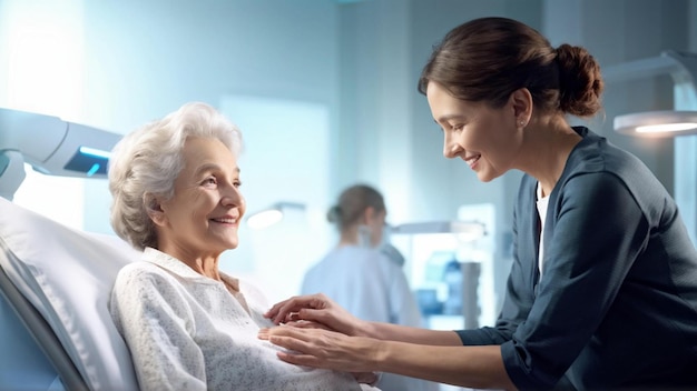 Doctor Attends to Elderly Patient in Medical Examination