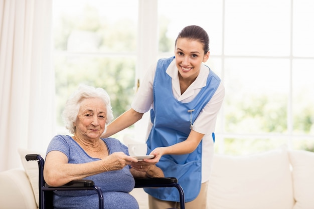 Doctor checking patients health at home