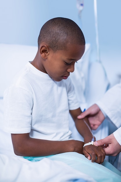 Doctor examining a child