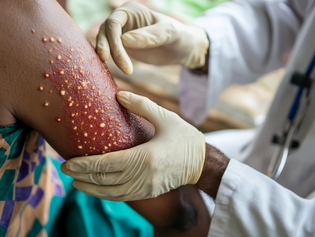 Doctor Examining Patient with Skin Condition