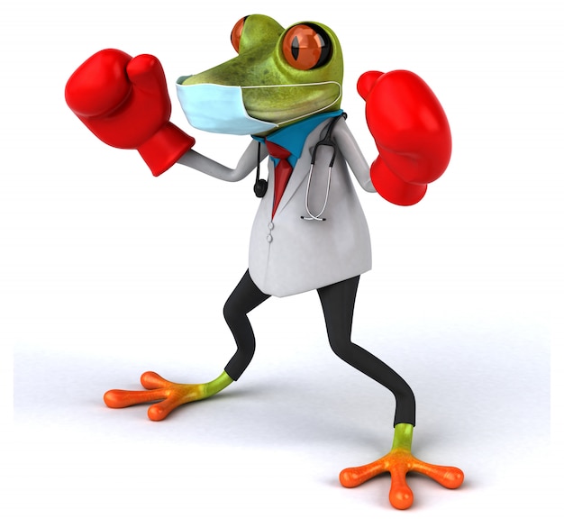 doctor frog with a mask