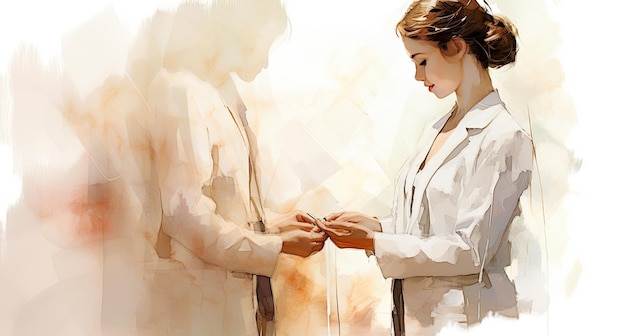 A doctor holding hand over hand shaking