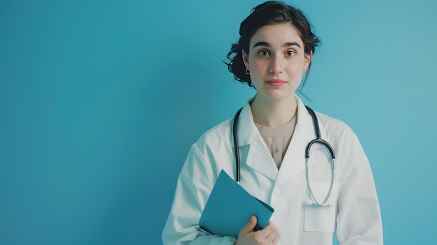 Photo doctor holding health brochures