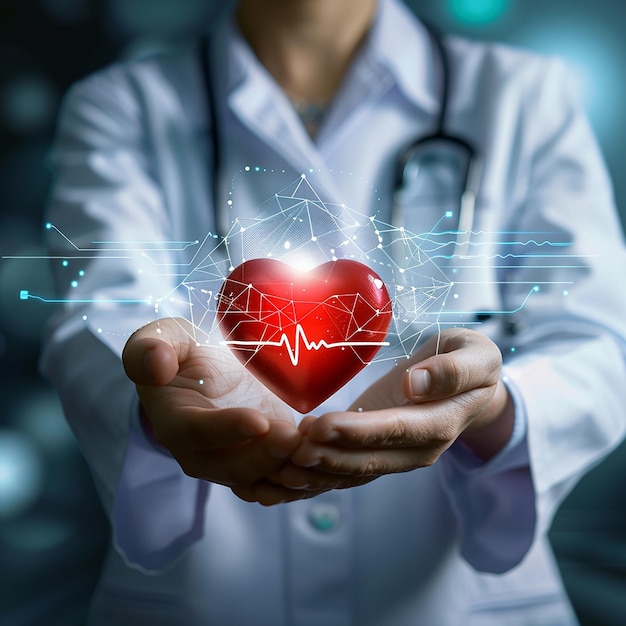 doctor holding a heart with a heart in his hand