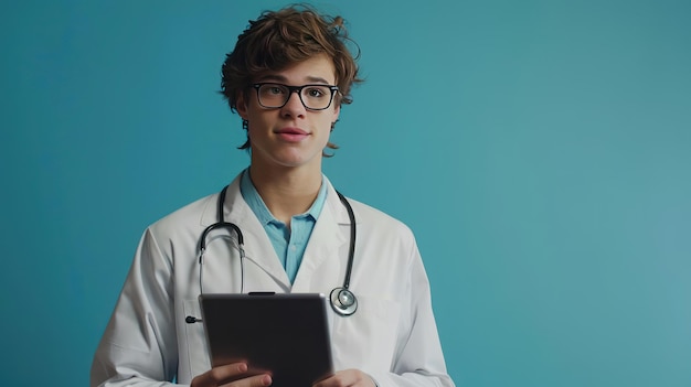 Photo doctor holding medical chart