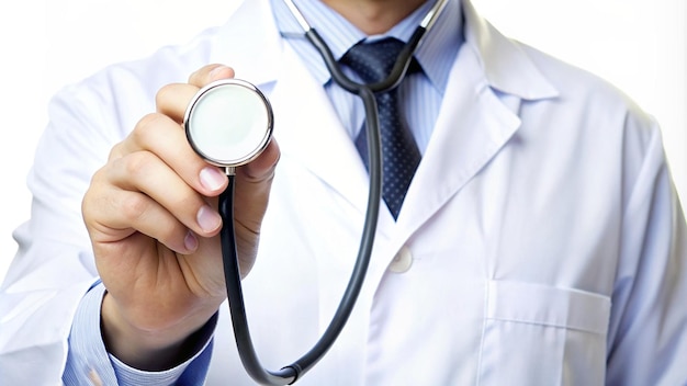 a doctor holds a stethoscope that says quot he is holding quot he is holding quot