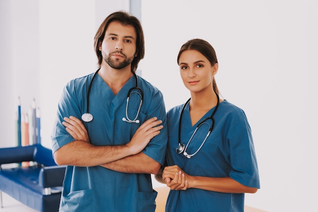 Doctor Nurse or Surgeon Medical Staff in Clinic.