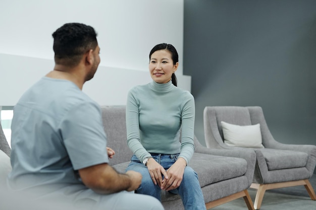 A doctor and a patient are discussing a medical