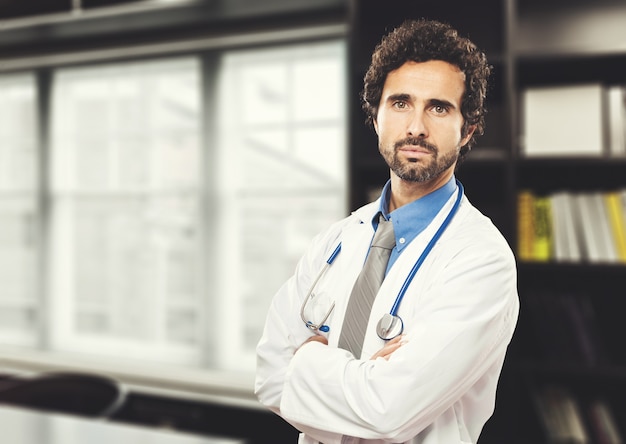 Doctor portrait in his studio