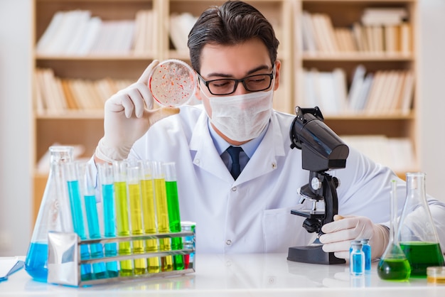 Doctor studying virus bacteria in the lab